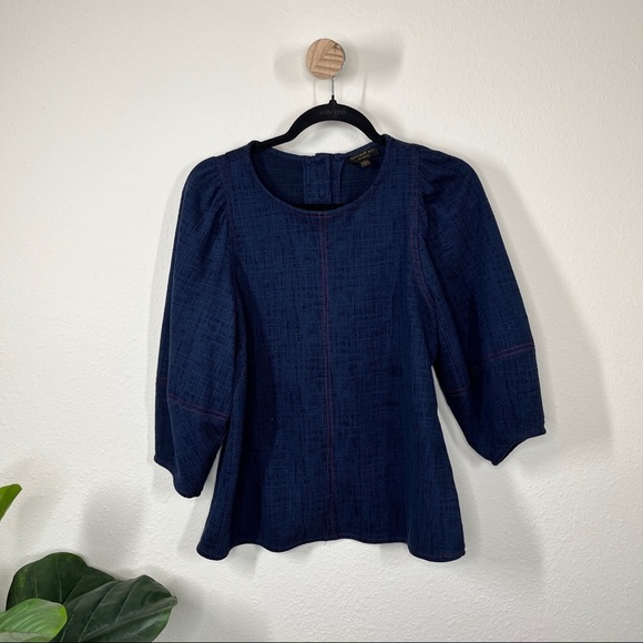 Current Air Tops - Anthropologie Current Air blue textured blouse